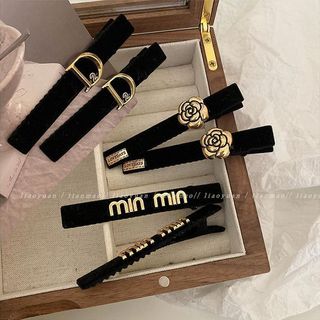Vàng đen cao cấp tinh tế tóc bên retro mỏ vịt kẹp mũ đội đầu influencer ins bangs clip