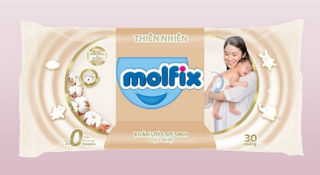  Khăn ướt Molfix thiên nhiên sơ sinh dịu nhẹ không hương 30 miếng