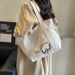 Túi tote túi vải canvas Choice QV 96 có ngăn phụ túi đeo vai đựng vừa khổ A4 laptop