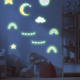 Phát Sáng Trong Bóng Tối Tường Đề Can Dạ Quang Trăng Sao Miếng Dán Động Vật Nhỏ Tự Dính Dán Tường Cho Bé Gái Bé Trai Phòng Ngủ Cho Bé Gái Mầm Non Trang Trí Tường Quà Tặng Giáng Sinh