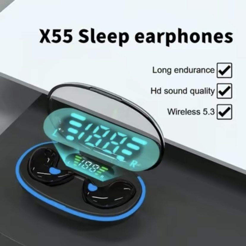 [Freebies Tay áo trò chơi] Tai nghe ngủ X55 Tai nghe Mini không dây dành cho công sở Tai nghe BluetoothTWS Tai nghe ẩn âm thanh nổi có cuộc gọi Mic HD chống nước | BigBuy360 - bigbuy360.vn