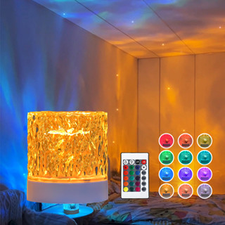 Đèn Pha Lê Đại Dương Tự Động Xoay Nước Ripple Đèn Khí Quyển Phòng Ngủ Sử Dụng Ánh Sáng Vàng Ngủ Bầu Trời Đầy Sao Trẻ Em Máy Chiếu Dạ Quang 3 Màu 16 Màu Phòng Ngủ / Tiệc / Phòng Chơi Game Đèn Bàn Pha Lê