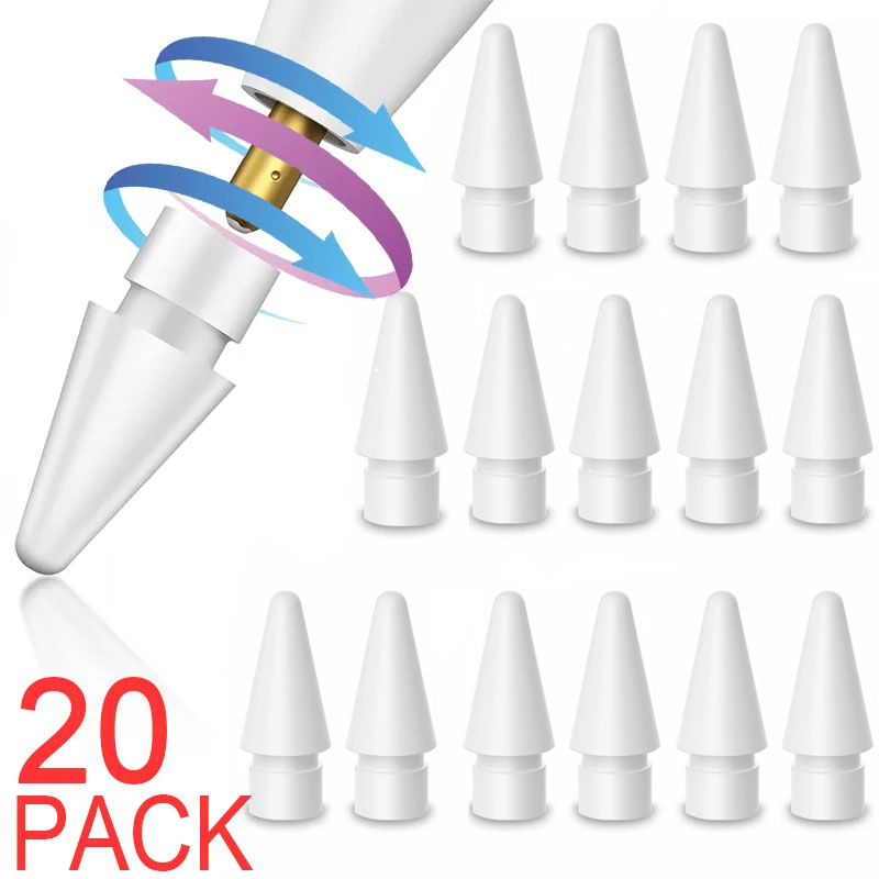 20 Chiếc Đầu Bút Chì Thay Thế Cho Aple Pencil 1st Thế Hệ 2 Bút Stylus Dự Phòng Nibs Cho i / -Pad Pro iPencil 1 / 2 Phụ Kiện
