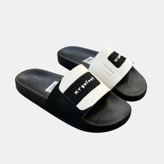 Dép nam nữ quai ngang cao cấp phối ĐEN TRẮNG chữ XT YOFEET Mã: XT41