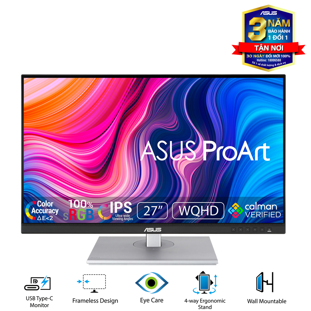 Màn hình ASUS ProArt PA278CV 27" IPS 2K 75Hz USBC chuyên đồ họa | BigBuy360 - bigbuy360.vn