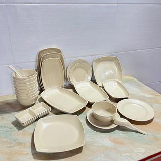 Bộ Đĩa Nhựa Phíp Chịu Nhiệt Tốt Nhựa Việt Nhật, Bát Đĩa Ăn Cơm Chịu Nhiệt Loại Đẹp Chuẩn Nhà Hàng Mã: NH339-1