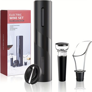 1 Bộ Dụng Cụ Mở Rượu Điện Có Phụ Kiện - Dụng Cụ Tháo Vít Tự Động, Dụng Cụ Mở Chai Không Dây, Dụng Cụ Hút Rượu, Nút Hút Chân Không, Máy Cắt Lá - Món Quà Hoàn Hảo Cho Những Người Yêu Rượu