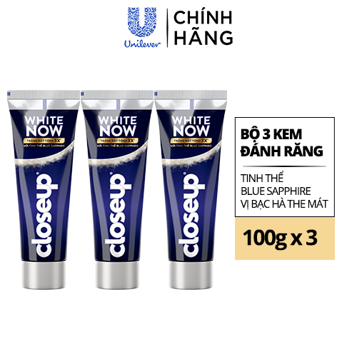 Combo 3Kem đánh răng Closeup White Now 100g