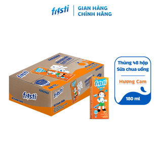 Thùng 48 Hộp Thức Uống Từ Sữa Chua Lên Men Tự Nhiên Fristi Vị Cam Sữa 180ml (48x180ml)