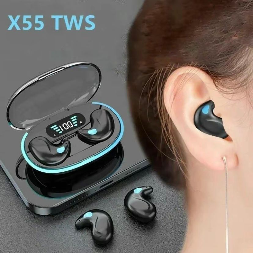 [Freebies Tay áo trò chơi] Tai nghe ngủ X55 Tai nghe Mini không dây dành cho công sở Tai nghe BluetoothTWS Tai nghe ẩn âm thanh nổi có cuộc gọi Mic HD chống nước | BigBuy360 - bigbuy360.vn