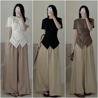 Áo thun vạt chéo dáng ôm Choice HT37 vải mềm mịn mát