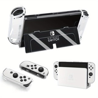 Ốp Cứng Trong Suốt PC Có Thể Gắn Được Cho Nintendo Switch & Switch OLED, Vỏ Bảo Vệ Cho NS OLED JoyCon Bộ Điều Khiển