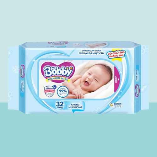 [HB Gift] Khăn ướt Bobby không mùi 32 miếng