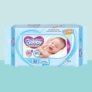 Khăn ướt Bobby không mùi 32 miếng