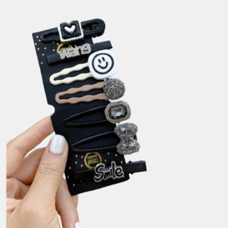 Bộ kẹp tóc Choice Việt Nam CL389 7 món min đen mặt cười siêu xinh