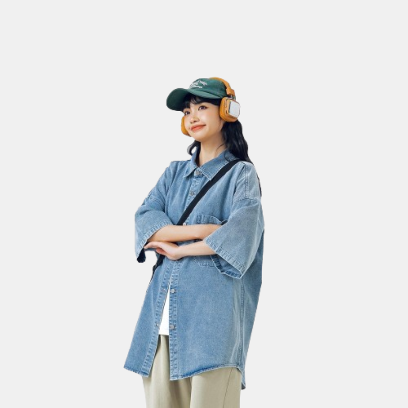 Áo Sơ Mi Jean Denim Nam Nữ Choice AK06 2 Màu Form Dáng Rộng Trẻ Trung Unisex