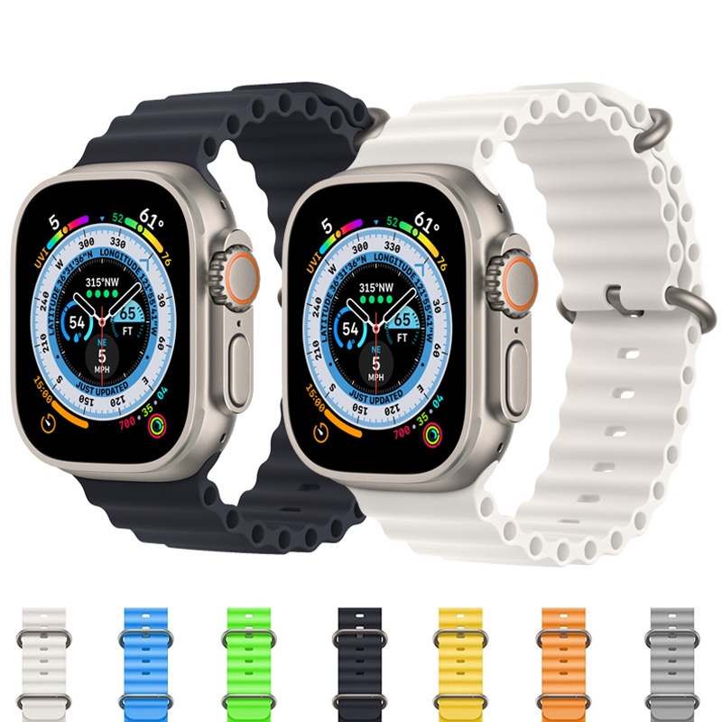 Dây đeo silicone New New Ocean tương thích với Apple Watch Ultra series 9 8 7 6 5 3 se iwatch.