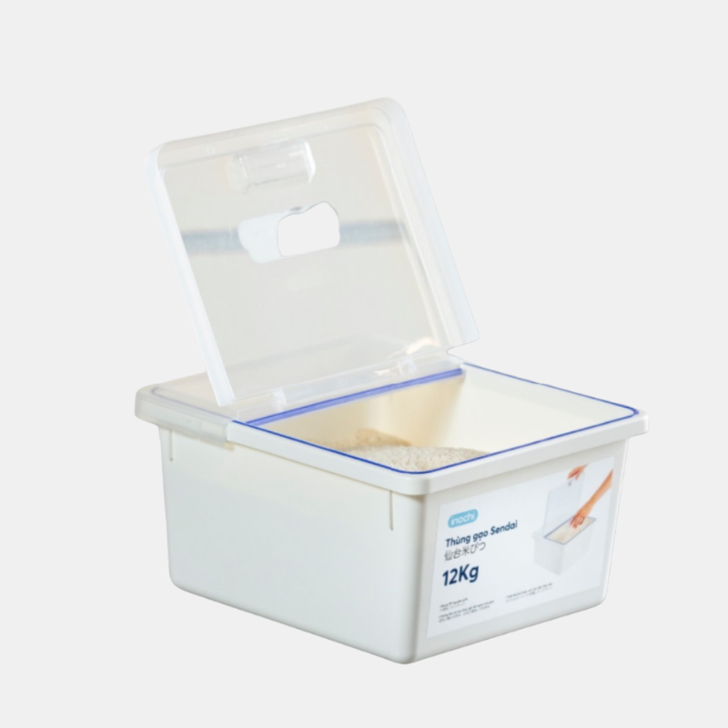 Thùng gạo Sendai Choice Việt Nam INC02 12kg Nắp Nhựa Kháng Khuẩn Chống Ẩm
