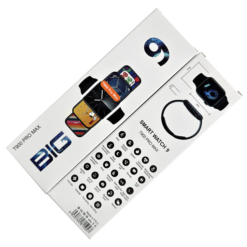 Đồng hồ thông minh T900 Pro Max Watch 9 Sạc không dây 1.75 inch Cuộc gọi Bluetooth Đồng hồ thông min