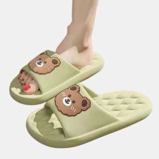 Dép Quai Ngang Nữ Đế Bánh Mì Gấu Con Dễ Thương Seonhwa Cao 2cm Chất Liệu Rất Êm Ái, Thoải Mái YNA186