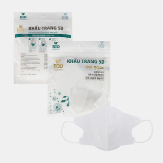 Thùng 100 chiếc Khẩu trang 5D BIO Mask Trắng kháng khuẩn Mã BIO3