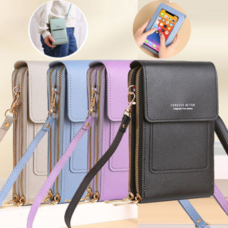 Thời Trang Màn Hình Cảm Ứng Túi Điện Thoại Di Động Túi Đeo Vai Mini Flap Túi Đeo Ngang Đa Năng Pu Ví Dọc Có Khe Cắm Thẻ Nữ