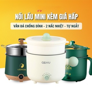 Nồi Lẩu Điện Mini, Nấu Mì 2 Tầng Kèm Giá Hấp Đa Năng Chống Dính Vấn Đá Tiện Lợi, Ca nấu mì mẫu mới Mã: HLTK17