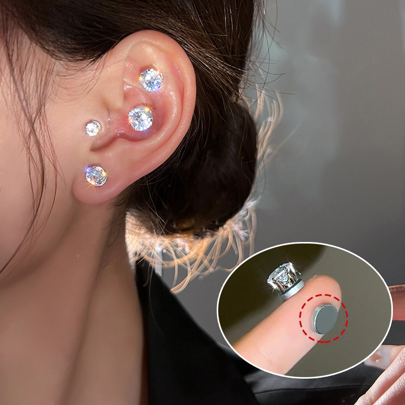 Bông tai kẹp từ tính dành cho nam nữ Trang sức tai cá nhân không gây dị ứng