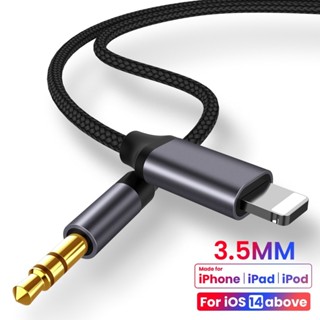 Cho iPhone 3.5 Mm Jack Aux Cáp Loa Ô Tô Tai Nghe Adapter Cho iPhone 11 Pro XS XR X 12 13 14 15 Cáp Chia Âm Thanh Cho iOS 14 Trên