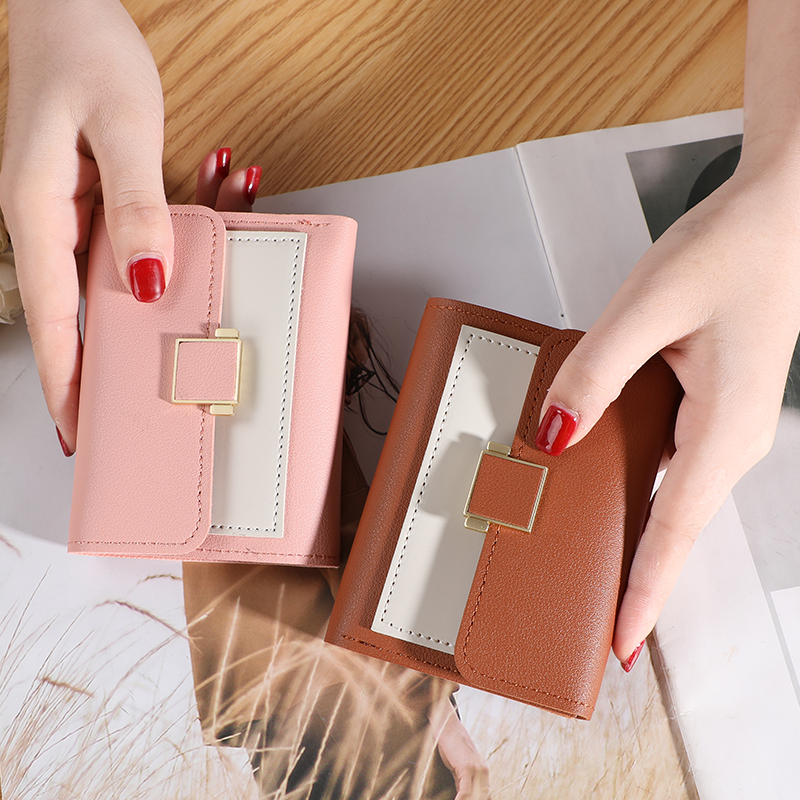 Ví Mini Nữ Màu Khối Phong Cách Hàn Quốc Dễ Thương Ví Đựng Thẻ Sinh Viên | BigBuy360 - bigbuy360.vn