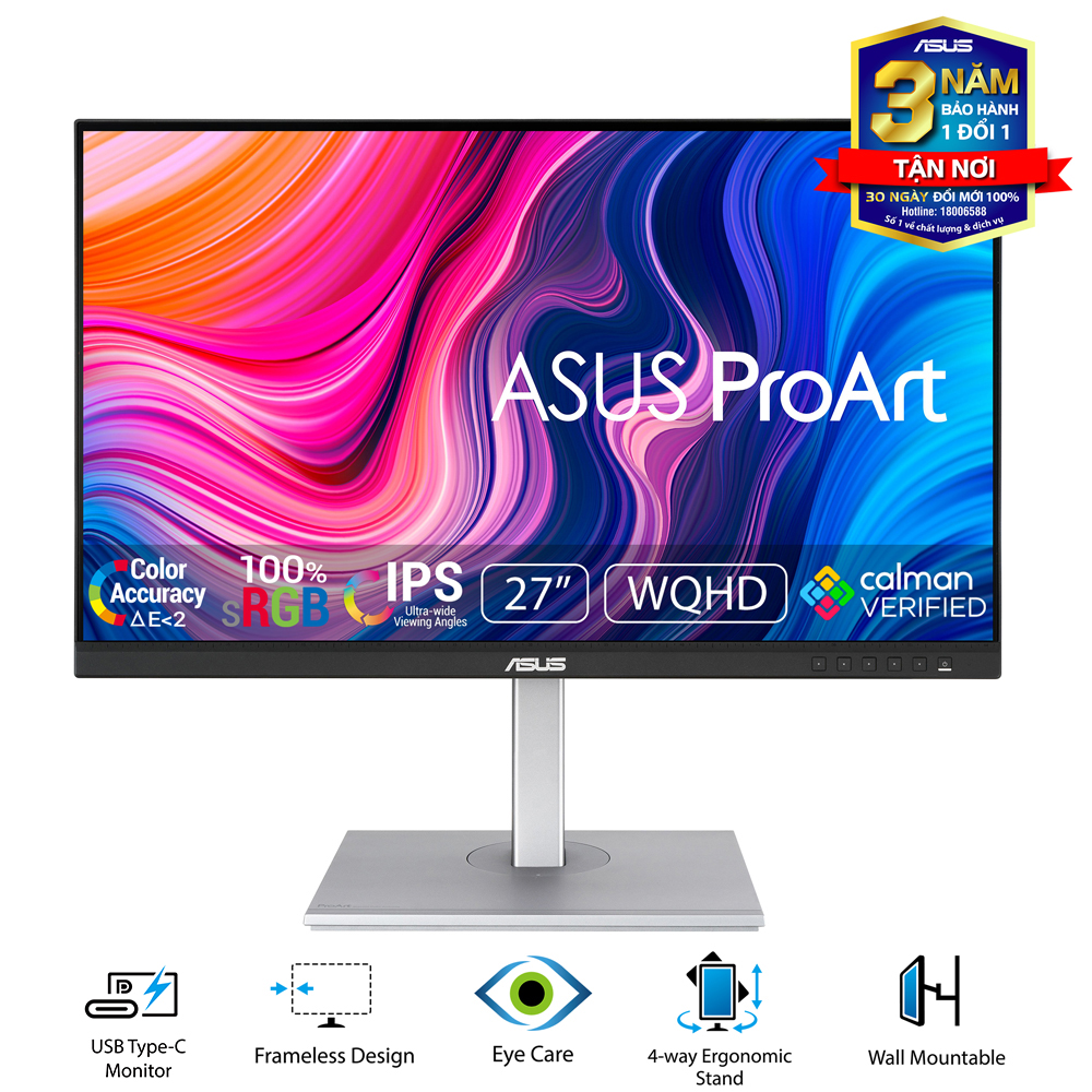 Màn hình ASUS ProArt PA278CV 27" IPS 2K 75Hz USBC chuyên đồ họa | BigBuy360 - bigbuy360.vn