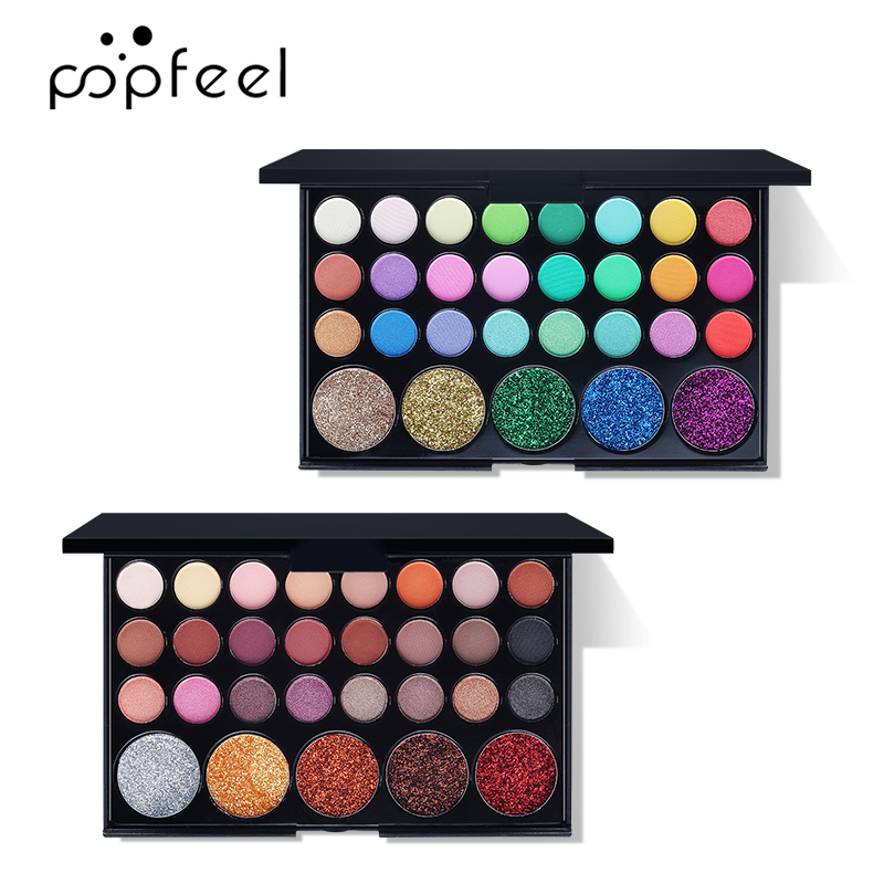 Popfeel 29 Bảng Phấn Mắt Nhiều Màu Sắc Phấn Mắt Matte Shimmer Long Lasting Pallet Trang Điểm