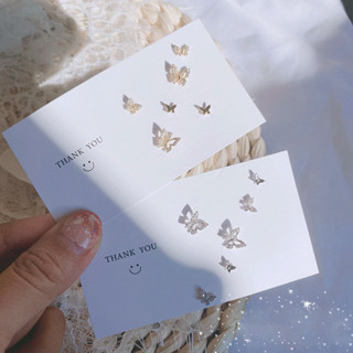 6 Cái / bộ Rỗng Bướm Bông Tai Bộ Vàng Đơn Giản Bông Tai Bạc Cho Nữ Phụ Kiện Trang Sức Quà Tặng