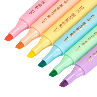 [Choice] Set 6 Bút Highlight Màu Pastel DELI LS1-0163-6 Đầu Vát Thân Tròn mã SZVNT2309006