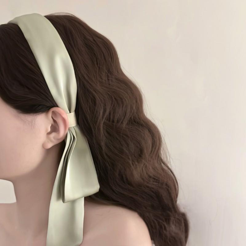Thanh Lịch Rộng Viền Satin Đầu Dành Cho Nữ Phong Cách Hàn Quốc Ruy Băng Dài Tóc Thời Trang Cô Gái Băng Đô Phụ Kiện Tóc