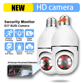  Bóng đèn 5G mới E27 có camera giám sát tự động theo dõi người zoom màn hình an ninh trong nhà camera wifi hỗ trợ nhìn đêm. 