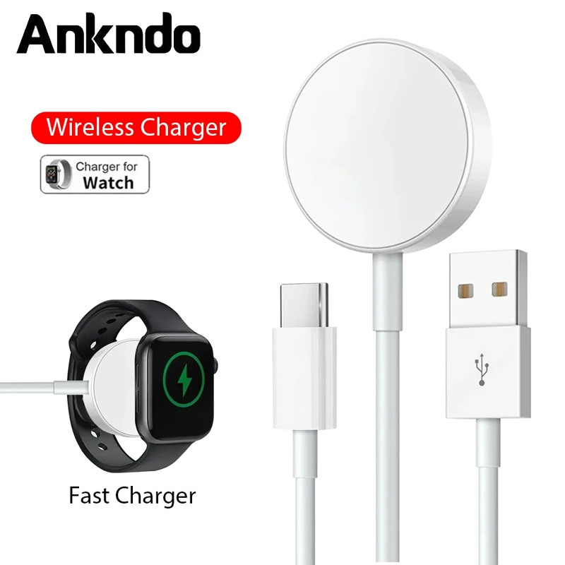 Bộ sạc không dây từ tính cho đồng hồ Ultra Series 8 7 6 SE Cáp sạc nhanh USB Type C cho i- (Watch Se