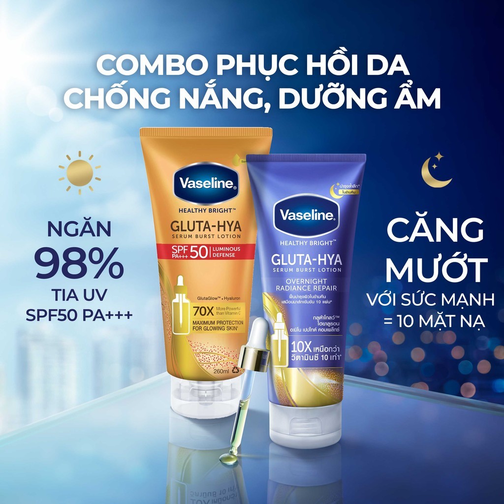 Serum Vaseline Gluta-Hya Dưỡng Da Sáng Mịn Sau 7 Ngày 300ML/330 ML (tùy đợt nhập hàng) | BigBuy360 - bigbuy360.vn