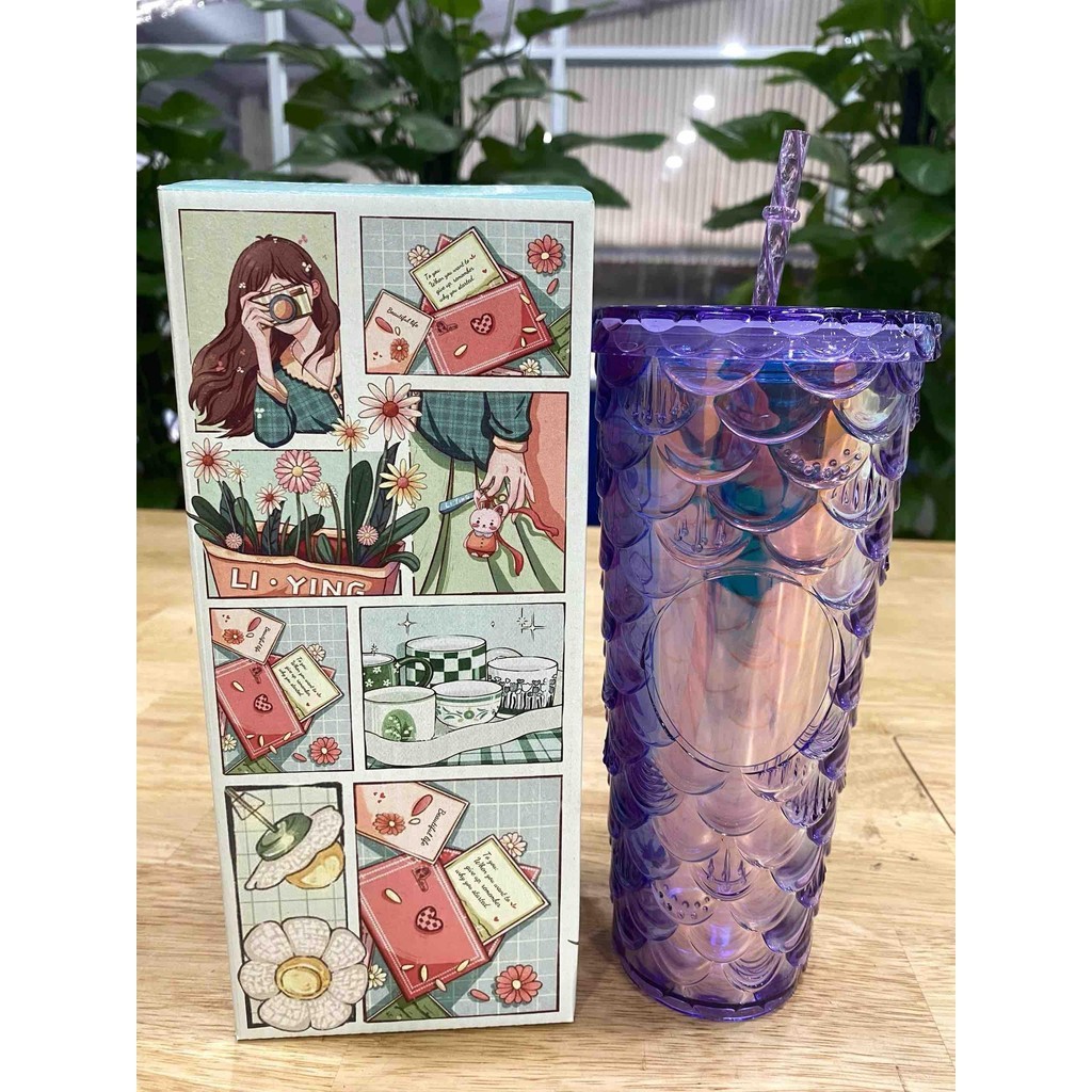 [HB Gift-PC] Ly nhựa 2 lớp (mẫu ngẫu nhiên) - Ly vây cá