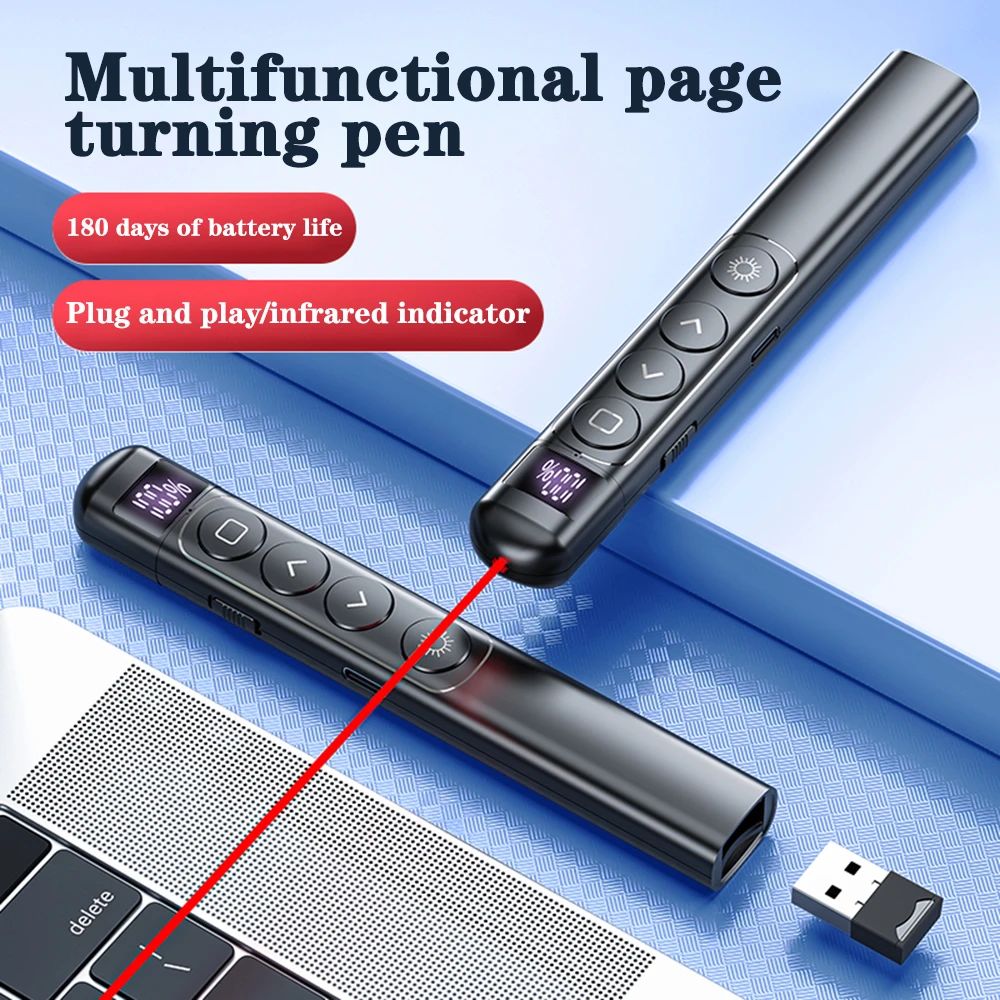 Trình bày Clicker cho bài thuyết trình PowerPoint Trình bày không dây 2.4GHz Trình bày từ xa PPT Clicker cho lớp học Văn phòng