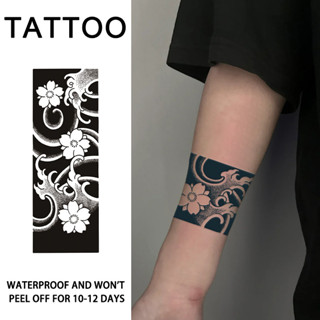 Sakura Wave Herb Hình xăm tạm thời Thiết kế cánh tay không phản quang thực tế Lấy cảm hứng từ nước ép