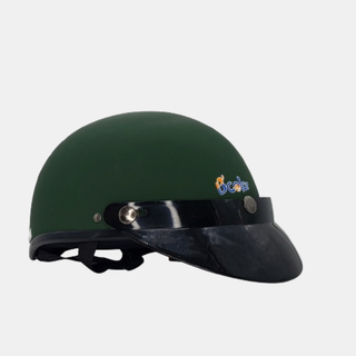 Mũ Bảo Hiểm Màu Xanh Rêu Bcolor NUADAUXANHREU Loại Nửa Đầu Kèm Lười Trai B'COLOR