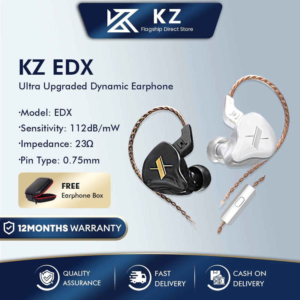 KZ EDX Tai Nghe In-Ear Màn Hình HIFI Âm Thanh Nổi Studio IEM Có Dây Cách Âm Thể Thao Đầu Cắm 2Pin Th