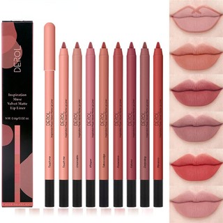 Derol Matte Lipstick Lip Liner Màu cao Velvet Matte Lipstick Pen Thích hợp cho người mới biết