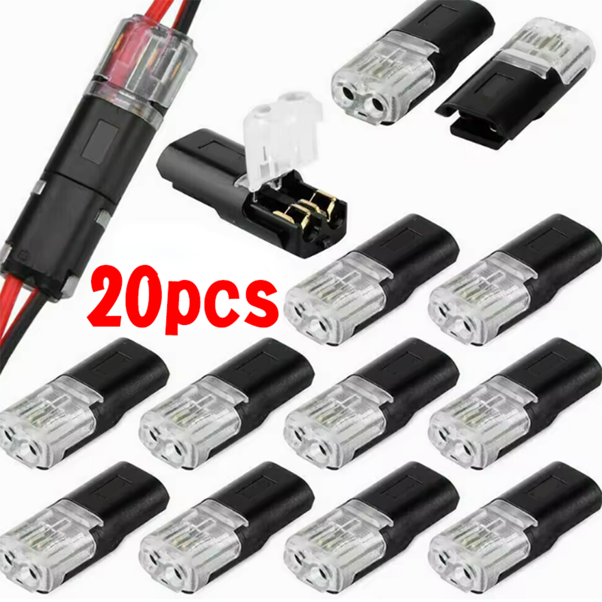 Đầu nối dây nối nhanh, Thiết bị đầu cuối cắm hai dây 2 chân 2 chiều, Tiếp xúc bằng đồng, Không cần t