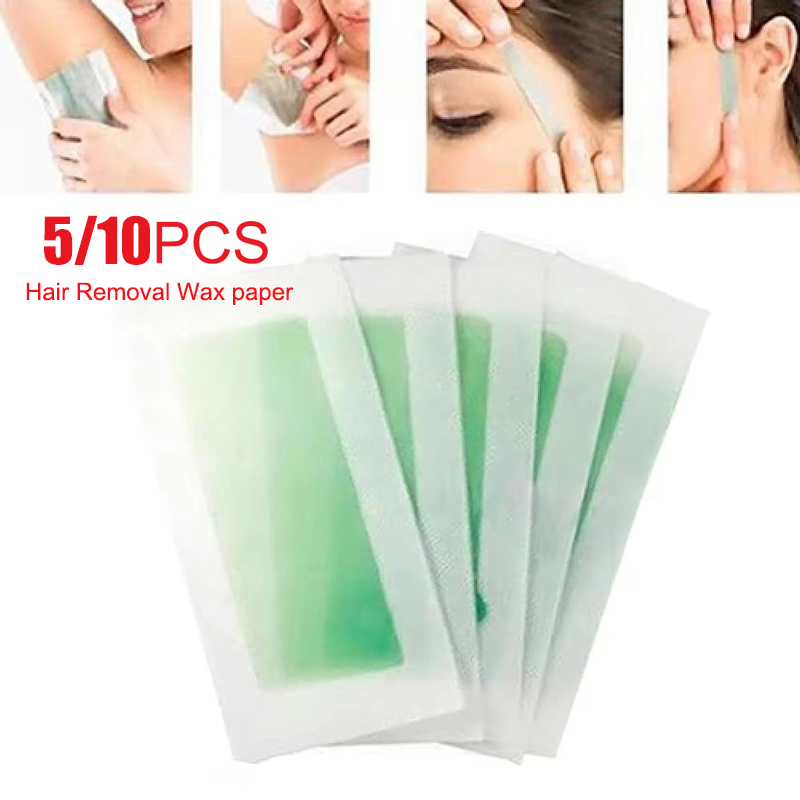  5   10 Chiếc Nách Tẩy Lông Dải Sáp Giấy Mặt Chân Làm Rụng Lông Miếng Dán Nữ Dải Sáp Cho Cơ Thể Tẩy Lông 
