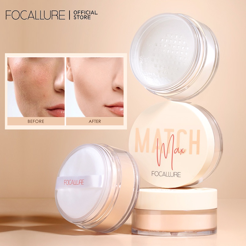 Focallure 4 Màu Dầu Kiểm Soát Loose Powder Matte Nhẹ Setting Powder Smooth Face Makeup