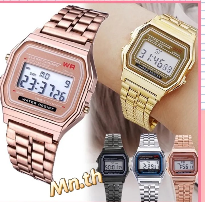 Đồng hồ nữ Retro Thanh lịch Squar e Quartz Đồng hồ thời trang tối giản Đồng hồ thời trang vàng hồng