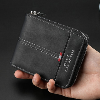 1 Cái Retro Nam Dây Kéo Ví Ngắn Thời Trang Thanh Niên Đa Năng Khâu Ví Nhiều Thẻ Khe Cắm Đồng Xu Bỏ Túi Tiền Xu Ví Nam Quà Tặng