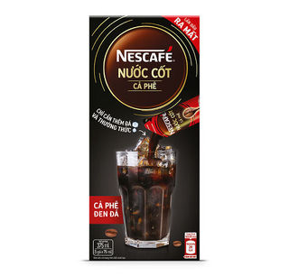 [TẶNG Túi Tote mẫu ngẫu nhiên] Nước cốt cà phê NESCAFÉ - CÀ PHÊ ĐEN ĐÁ (hộp 5 gói):Chính Hãng